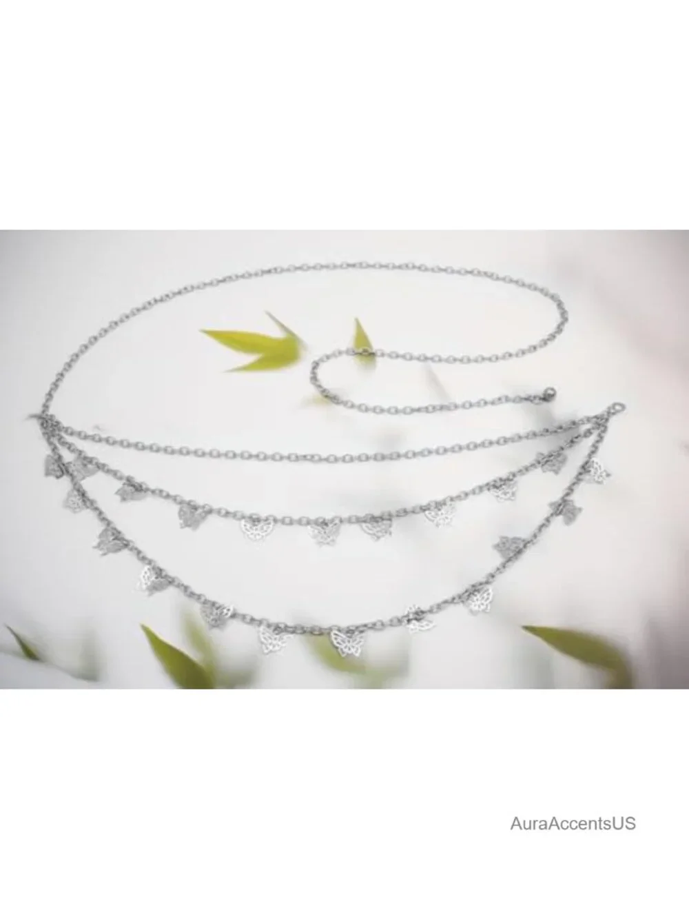 Multi-Layer Butterfly Waist Chain Alloy Hollowed Pendant